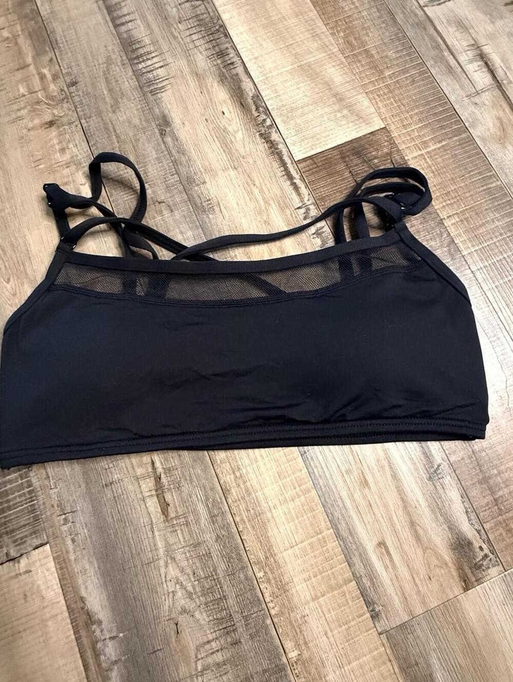 Gap GapFit Women's Black Mesh Insert Bikini Swim Top Sz S